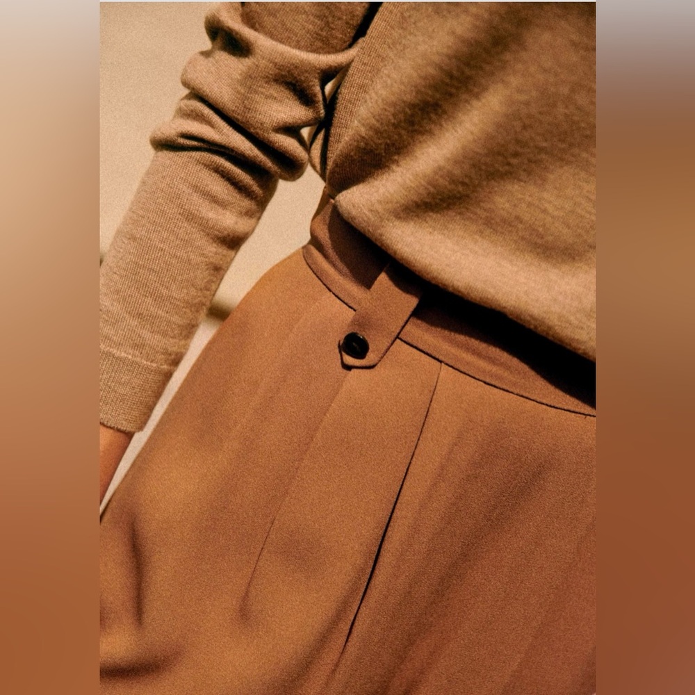 Sezane Loulou wide leg trouser in coffee - Picture 5 of 10